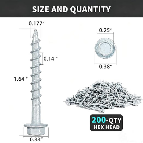 #9 x 1-1/2" Heavy Duty Joist Hanger Screws, SD Connector Screws | 1/4" Hex Head - Image 2