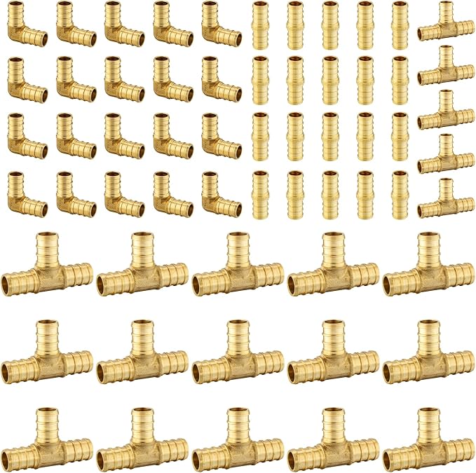 60 Pack Foskan 1/2 Inch PEX Barb Crimp Fittings Set | 20 Pieces Each:Elbow by Unknown