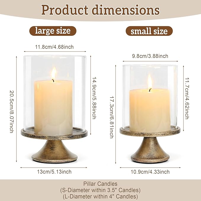 Set of 2 Hurricane Candle Holder Set - Image 2