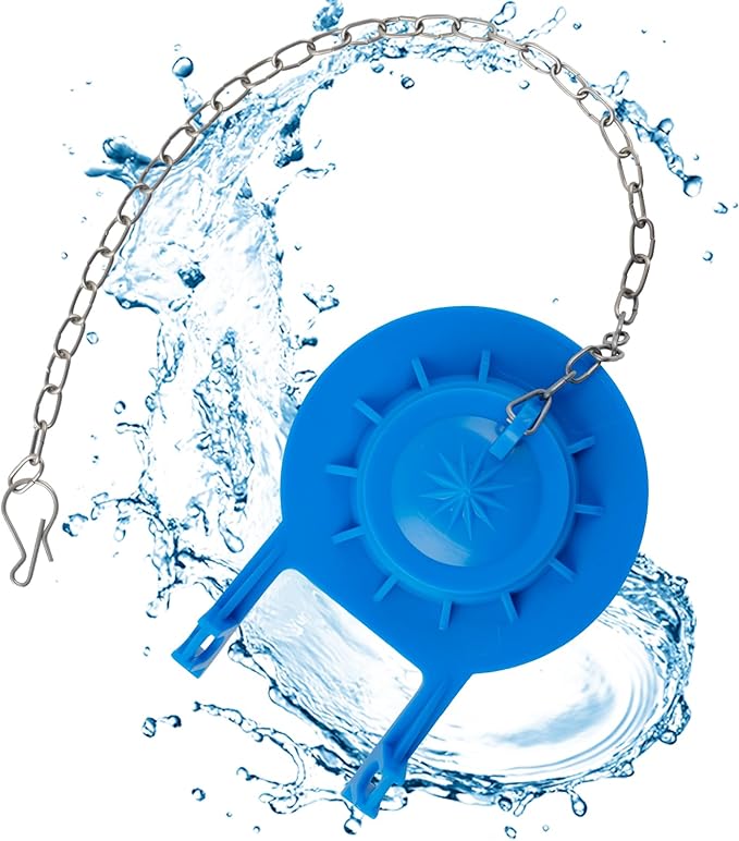 Universal 2-Inch Toilet Flapper, Adjustable Metal Chain, Chlorine-Resistant | by iFealClear