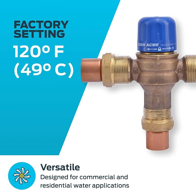 Cash Acme 1 Inch HG115 Sweat Thermostatic Mixing Valve - Image 3