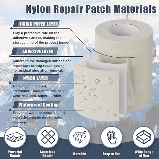 Cahomo 7.9x3.9 inch 12 PCS Nylon Repair Patch Nylon Repair Tape Self Adhesive - Image 3