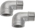 2 Pcs 304 Stainless Steel 90 Degree Elbow Connectors 1/2inch BSP Thread Elbow by LTEasiyl