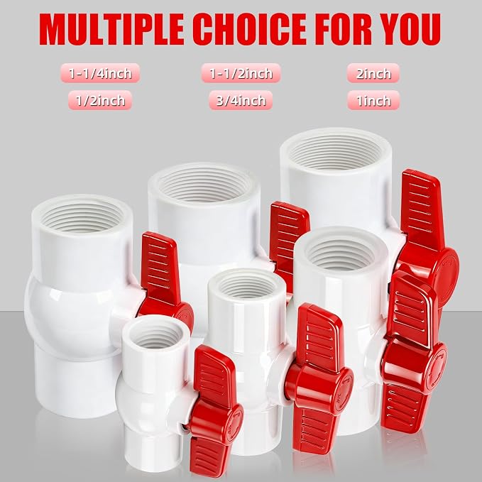 YADIAN 2 Pack PVC Ball Valves 1-1/2'', T-handle Water Shut-Off Ball Valve - Image 7