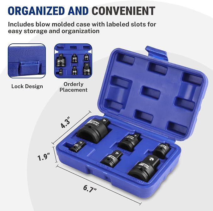 WORKPRO 6-PC Impact Socket Adapter Set - Image 7