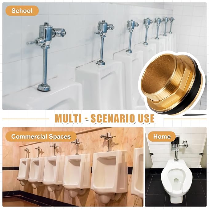 Zonon 3 Pcs 2 Inch 100% Brass Closet Spud Urinal Spud Flush Valve Parts - Image 2