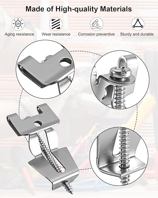 10 PCS Old Work Switch Box Supports, F-Type Buckle Outlet Repair Clip | Metal - Image 3