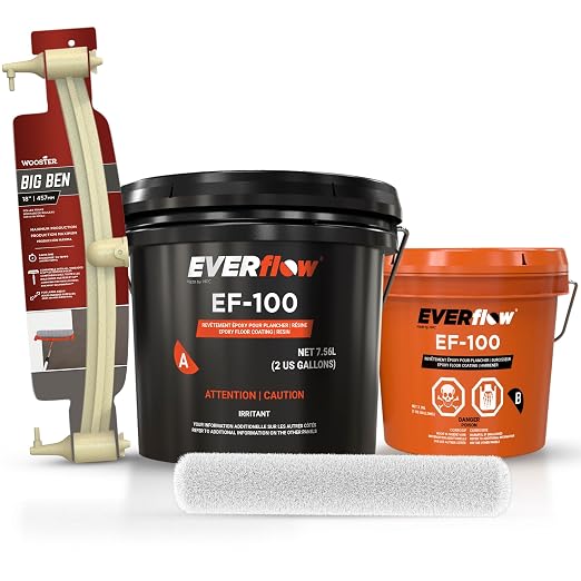 Everflow MPC Epoxy Kit, Roller & Roller Frame, 3 Gallon | Garage floor epoxy kit by Master+Protective+Coatings