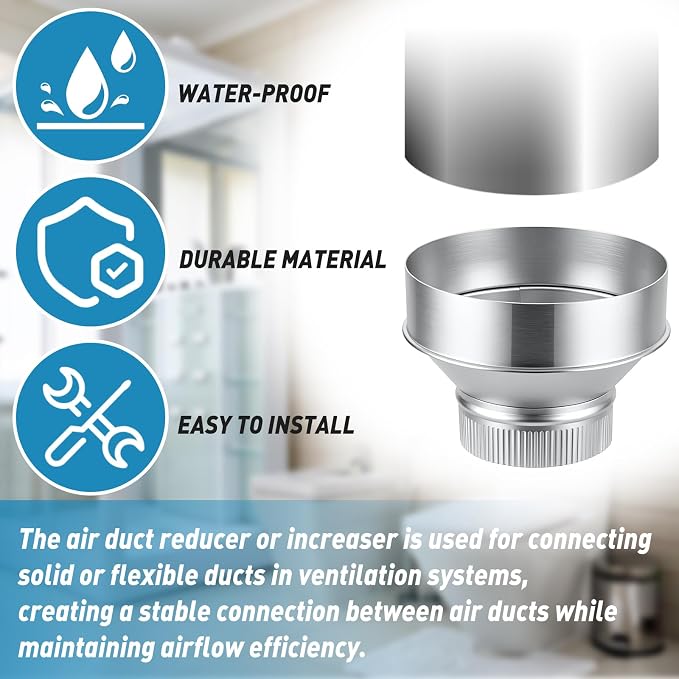 1 Pcs 8 Inch to 5 Inch Duct Reducer Increaser | Galvanized Steel Air Duct - Image 5