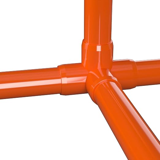 1” 4-Way Tee Furniture Grade PVC Fitting in Orange, Made in USA, UV-Resistant - Image 9