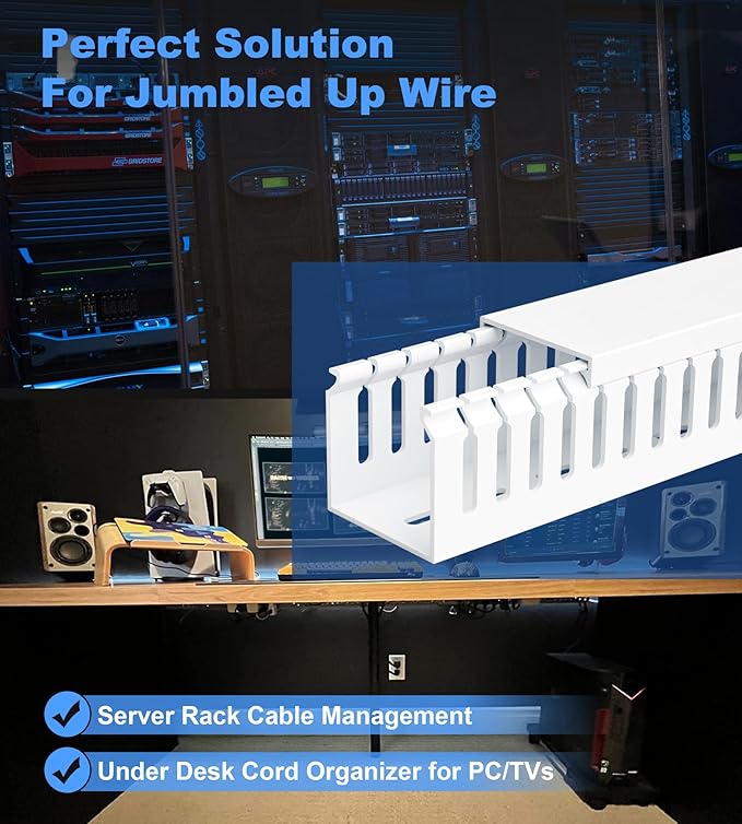 2" H x 2" W Cable Raceway, 33in Under Desk Wire Management Channel, 16.5in Each - Image 6