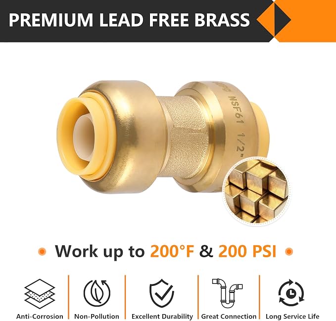150PC HeSun Pushfit Coupling, 3/4"x3/4" Push to Connect Plumbing Fittings | - Image 3