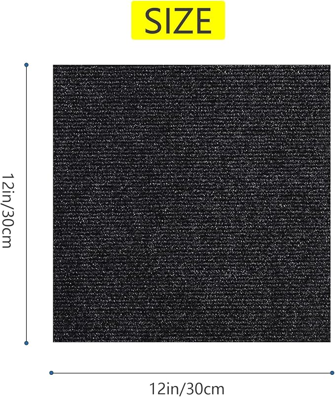 25 Pack Self-Adhesive Carpet Tiles 12x12 Inch, Peel and Stick Temporary Flooring - Image 2