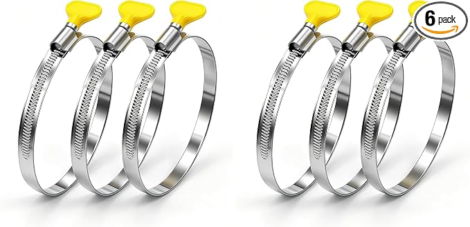 Dianrui 3 PCS Dryer Hose Clamp 4 Inch Hose Clamp Stainless Steel Thumb Screw by Dianrui