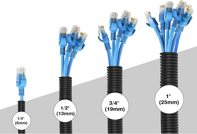 25FT - 1/2 Inch Split Wire Loom - Black | Easy to Install - Image 8