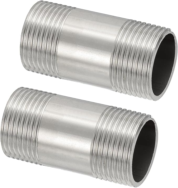 PATIKIL 304 Stainless Steel Pipe Fitting, 2 Pack 3/4" BSP Male x 3/4" BSP Male by PATIKIL