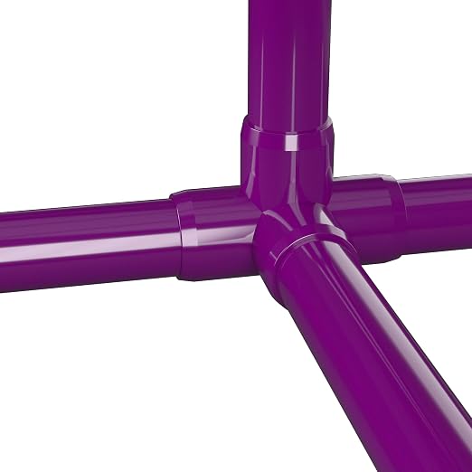 1” 4-Way Tee Furniture Grade PVC Fitting in Purple, Made in USA, UV-Resistant - Image 9