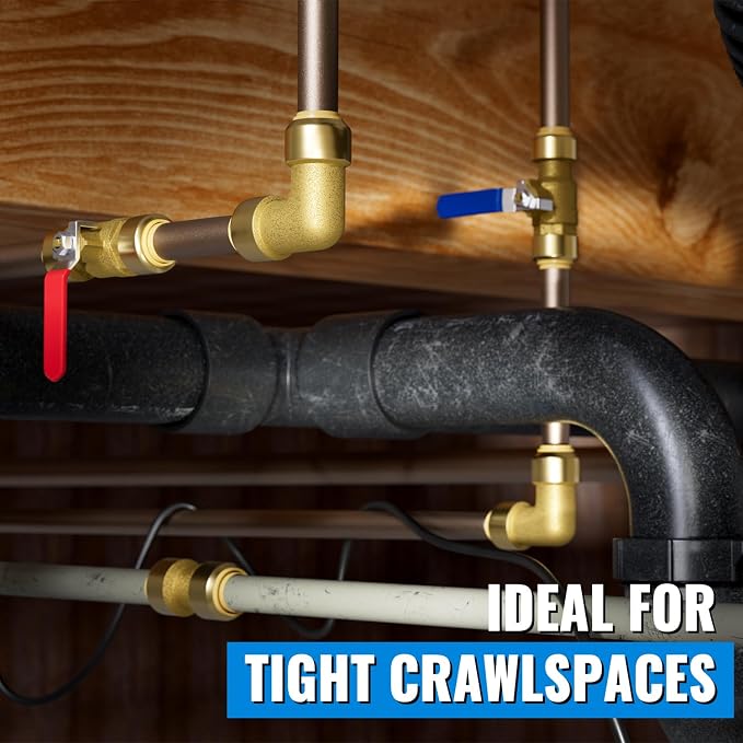 Shut Off Ball Valve 1/2 Inch, SUNGATOR 1/2" Ball Valve, 2 Pack | Brass - Image 4