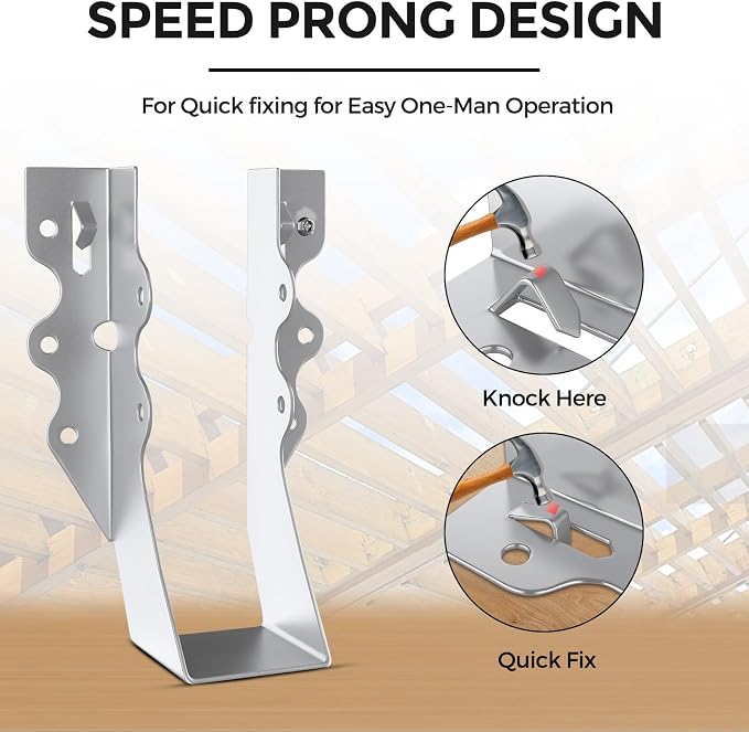 50 Pcs 2x6 Joist Hangers, 18 Gauge Metal Face Mount Joist Hangers, Lu26 Joist - Image 5