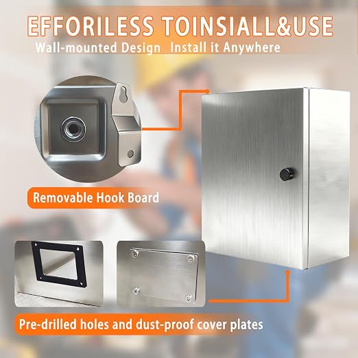 NBCYUNER Stainless Steel Electrical Enclosure 16x16x8 Inch NEMA 4X Enclosure - Image 6