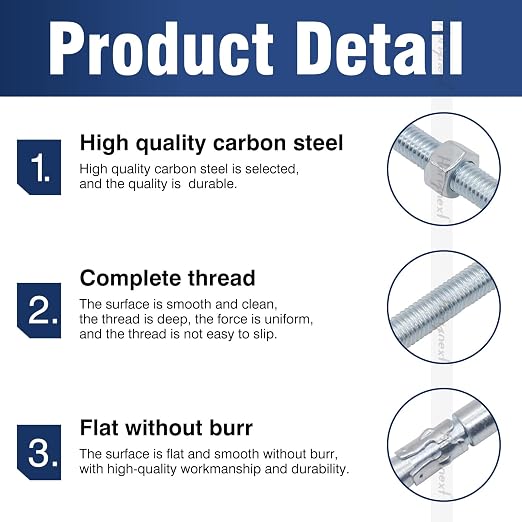 1/2 Concrete Anchors, 1/2 Wedge Anchors Bolts, equipment bases, and shop - Image 3