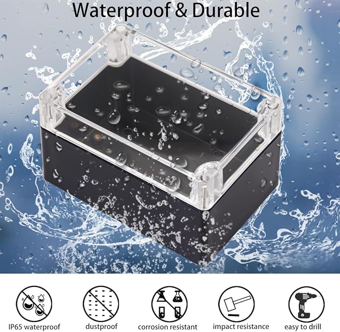 Project Box IP65 Waterproof Junction Box ABS Plastic Black Electrical Boxes DIY - Image 4