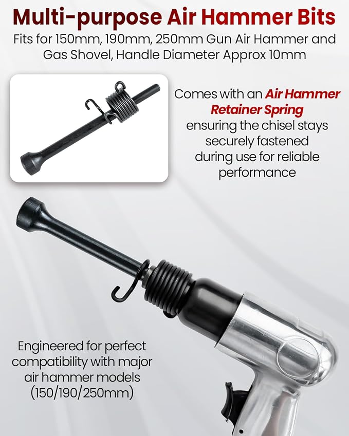 4 PCS Air Hammer Bits Set Smoothing, Pneumatic Chisel - Image 4