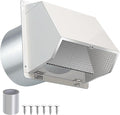 12 Inch Hooded Wall Vent with Screen and Damper, Outdoor Wall Exhaust Vent by JYINCPED