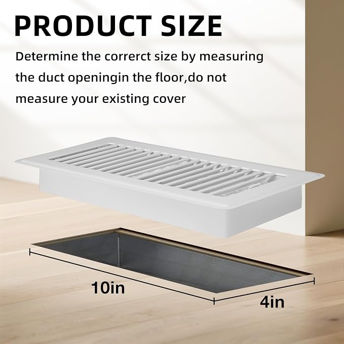 Floor Register 4x10, 4 Pack Floor Vent Covers - Image 5