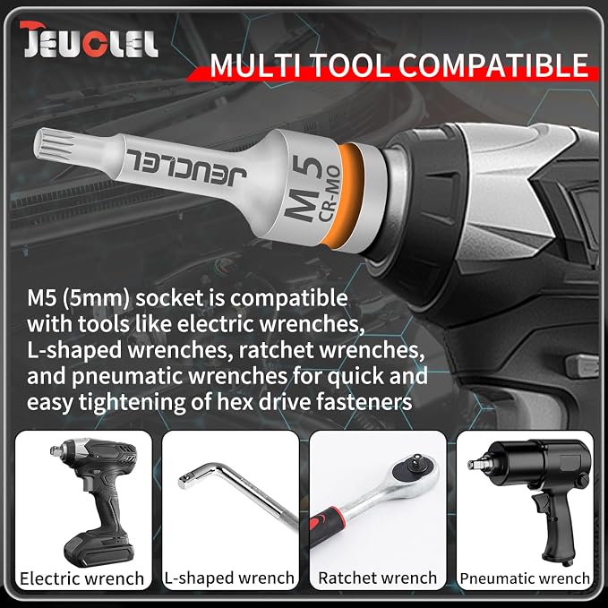 M5 Triple Square Impact Spline Bit Socket, 5mm 1/2" Drive Socket | 12 Point - Image 5
