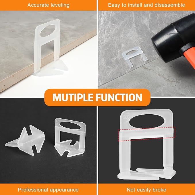 DGSL Tile Leveling System, 2000-Piece 1/16" Tile Spacers Clips Tile Tools | - Image 3