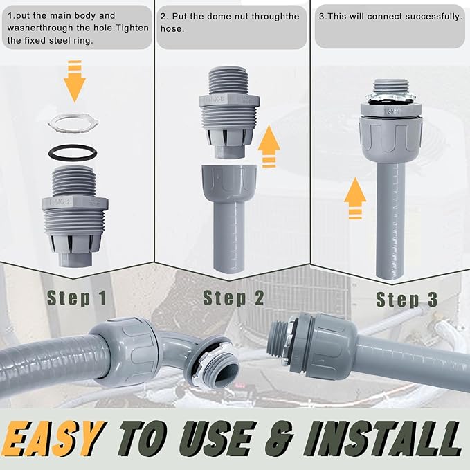 1 Inch 5 FT Non Metallic Liquid-Tight Conduit and Connector Kit - Image 5