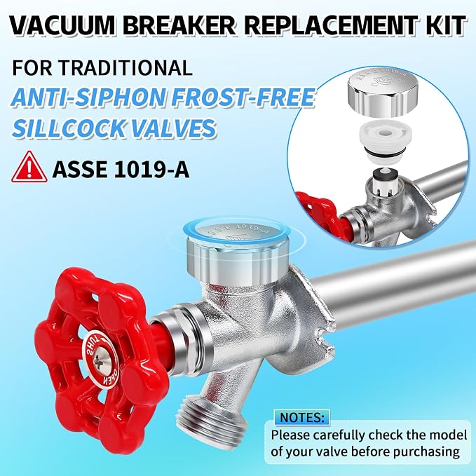 Chrome Outdoor Faucet Repair Kit, ASSE 1019-A Vacuum Breaker Outside Faucet - Image 4