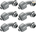 uxcell 6Pcs Nonmetallic Liquid Tight Connectors, 3/8" NPT Plastic Flexible 90 by uxcell