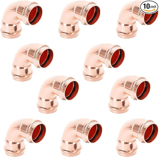 1/2" 90° Press Fittings Elbow for Copper Pipe Repair 10 Pack | Lead-free copper by Unknown