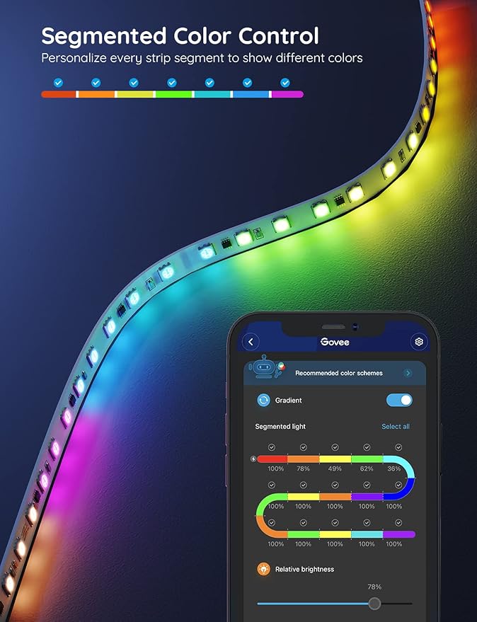 Govee 16.4ft RGBIC LED Strip Lights, Smart App Control Light - Image 2