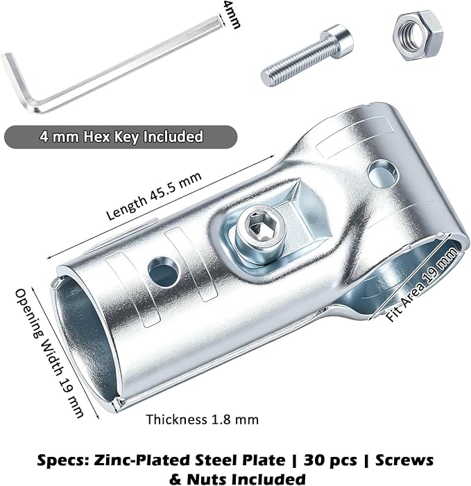 30 Pcs T Maker Pipe Connectors Tee Clamps Fits Emt Conduit, 1/2" | Zinc Plated - Image 5