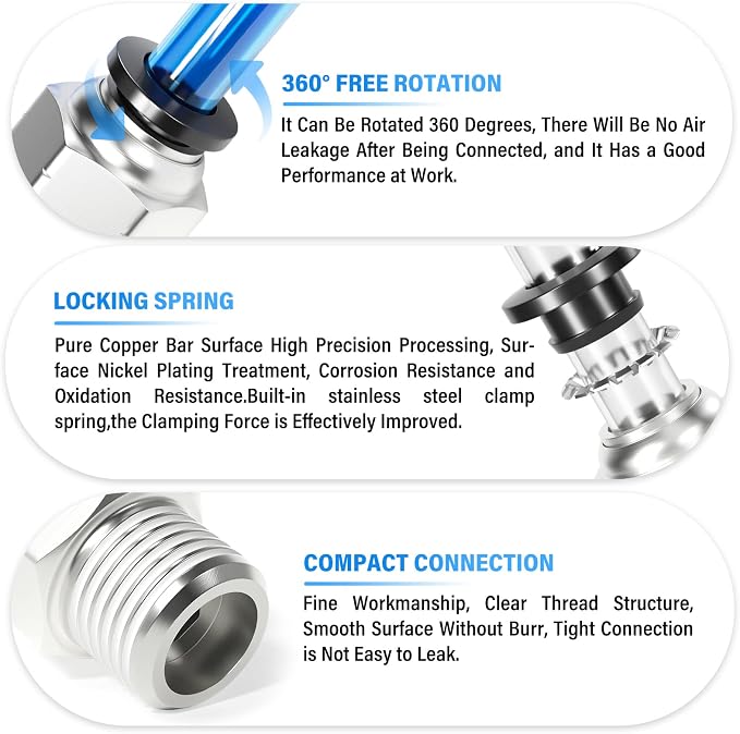 TAILONZ PNEUMATIC Male Straight 4mm Tube OD x 1/8 Inch NPT Thread Push to - Image 3