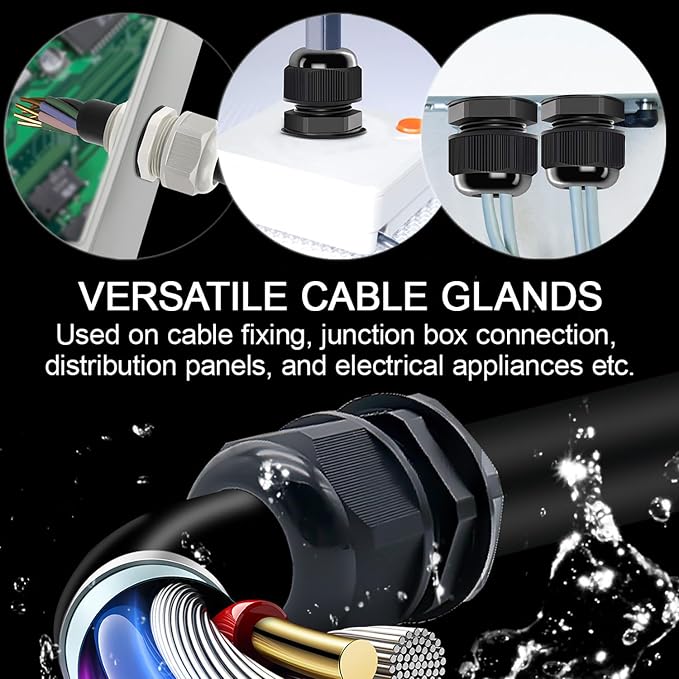 5 Pack NPT 3/8" Cable Glands Waterproof Adjustable 5-10mm Cable Connectors - Image 5