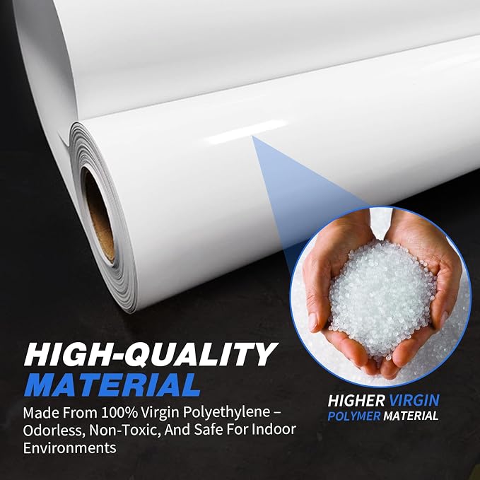 White Plastic Sheeting, 10 Mil 10' x 10', Crawl Space Vapor Barrier, Plastic - Image 4