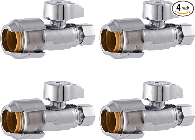 SharkBite Max 1/2 x 3/8 Inch Compression Straight Stop Valve, Quarter Turn by SharkBite