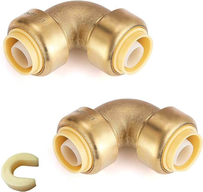 150PC HeSun 1/2" x 1/2" Push-fit 90 Degree Elbow | Brass Push-to-Connect by HeSun