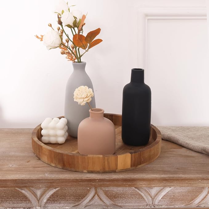 CUCUMI Ceramic Vase Set of 5, Home Decor Farmhouse Décor Handmade | Pottery - Image 5