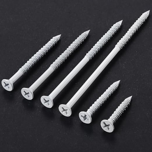 WenSilon 1/4" x1-1/4 White Concrete Screw Anchor White Flat Head - Image 5