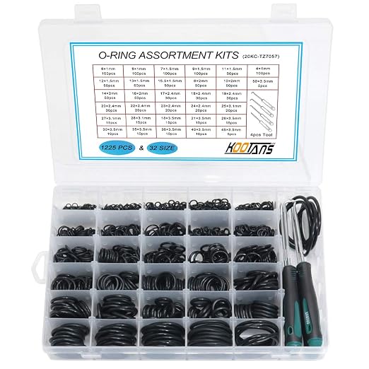 KOOTANS 32Size 1225Pcs Metric Nitrile Rubber O Rings Assortment Kit + 4pcs by KOOTANS