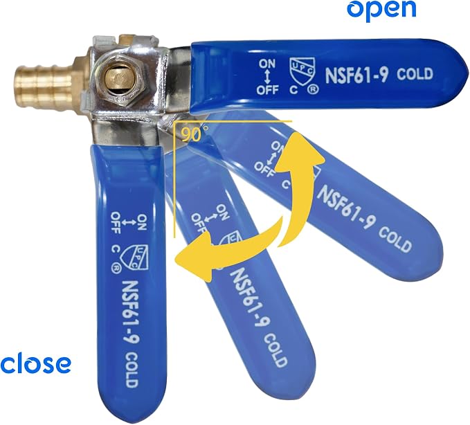 Hourleey 10 Pieces 1/2 Inch Pex Brass Full Port Shut Off Ball Valve HOT AND COLD - Image 3