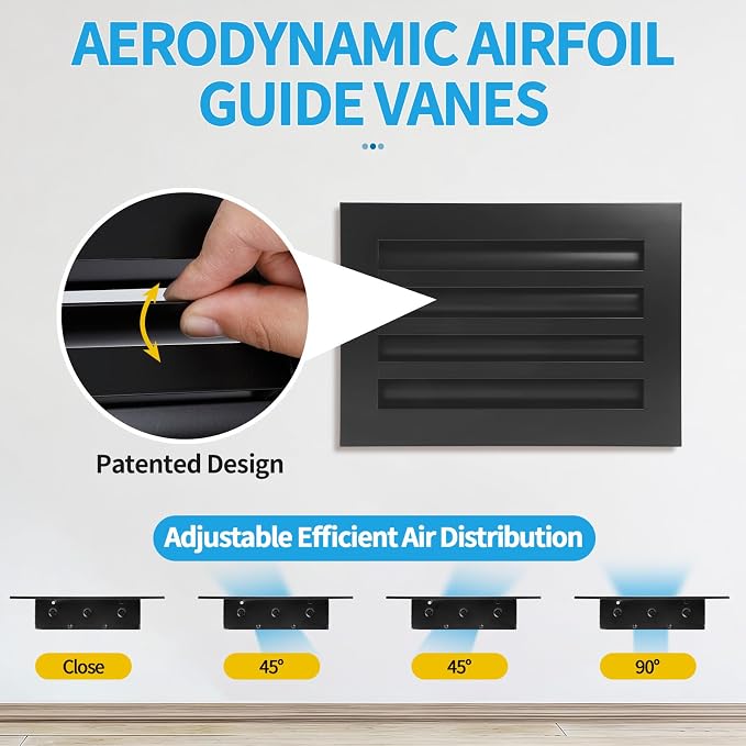 12x8 Modern AC Vent Cover, Decorative Air Vent Register Grille - Image 2