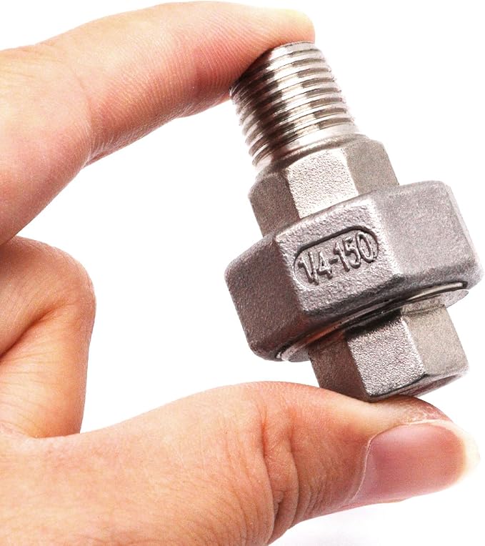 2Pcs Cast Pipe Fittings Union, 1/4" NPT Female x 1/4" NPT Male Thread 304 - Image 7