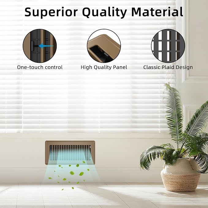 Floor Register 2x14, 6 Pack Brown Floor Vent Covers - Image 3