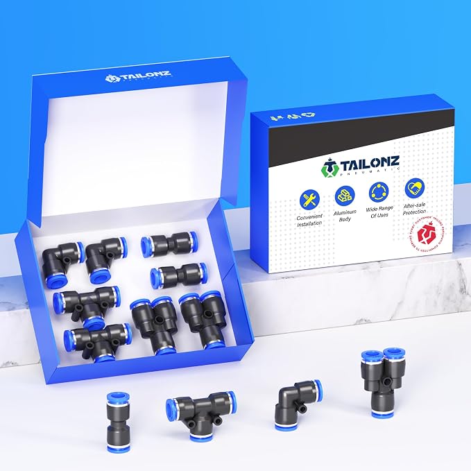 TAILONZ PNEUMATIC 10mm od Push to Connect Fittings Pneumatic Fittings Kit 2 - Image 8